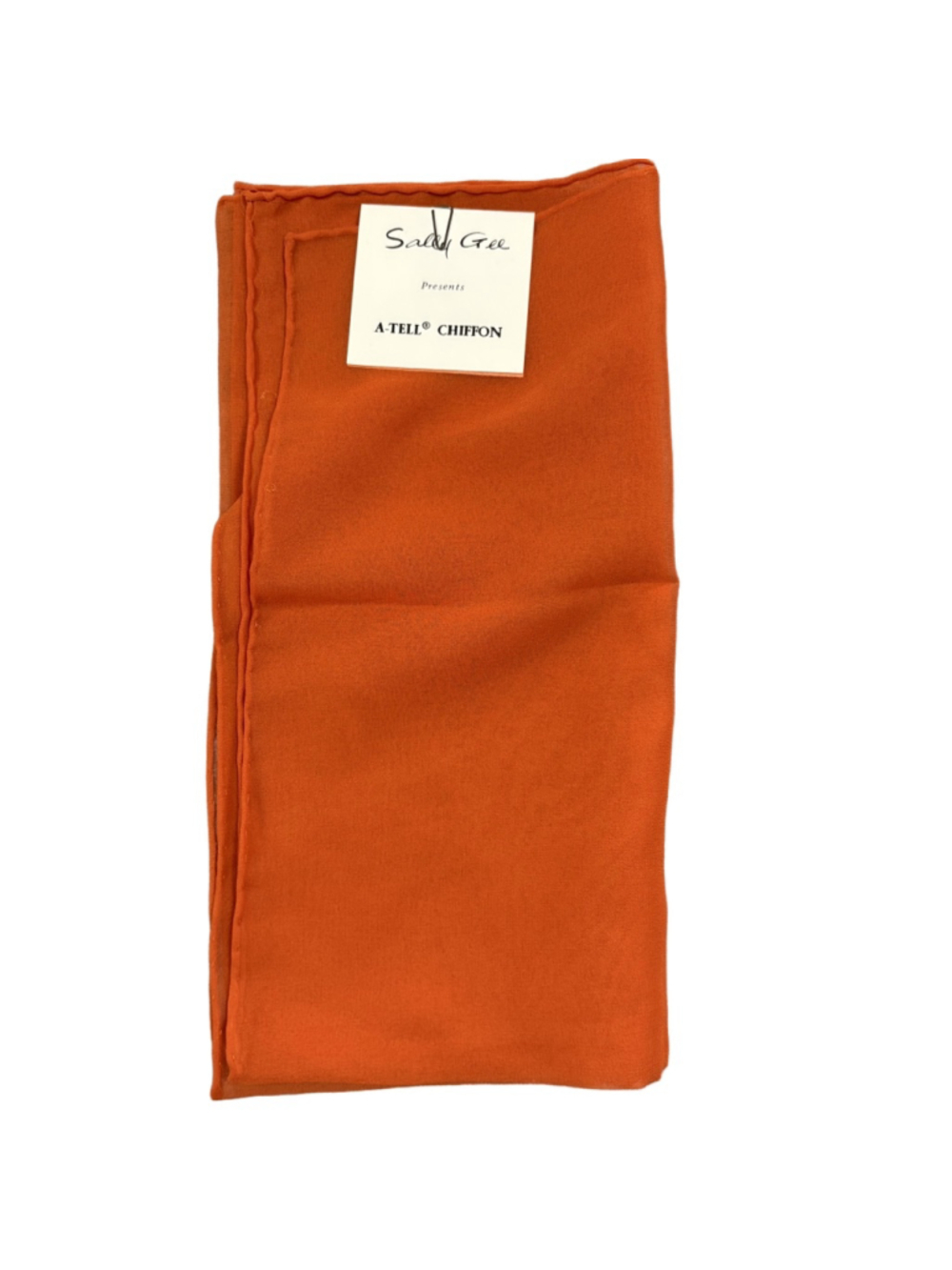 VTG Sally Gee Rust Orange Sheer Chiffon Scarf Made In Japan NWT